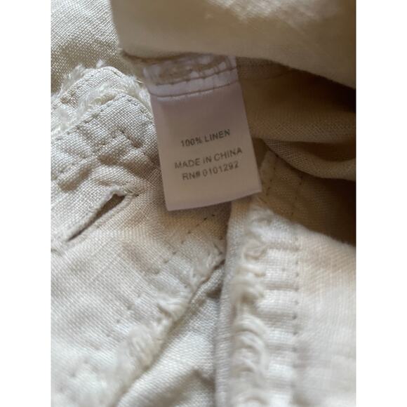 Lulu B Womens/Teen Linen Jacket Size XS Cream/White color Distressed Summer - Picture 6 of 7